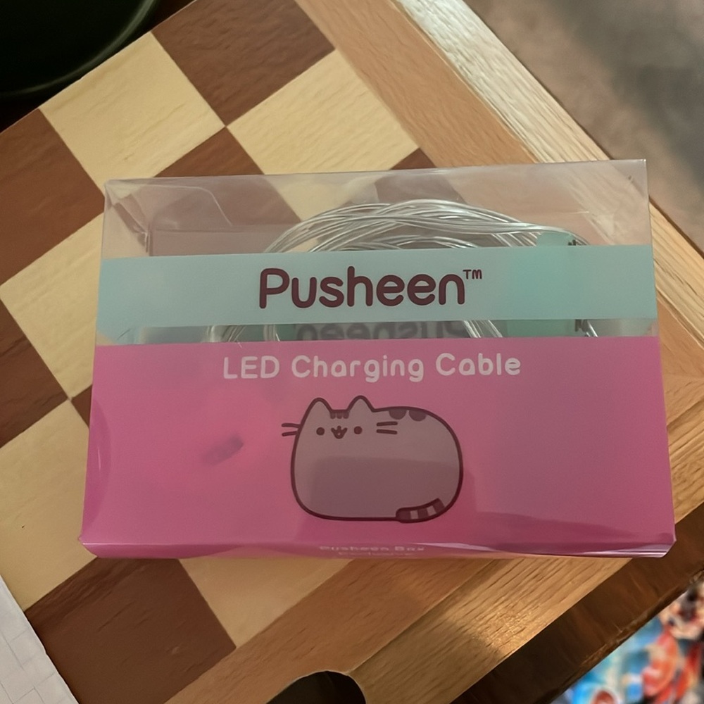 Pusheen LED Charging cable 46” with string lights for iPhone or android